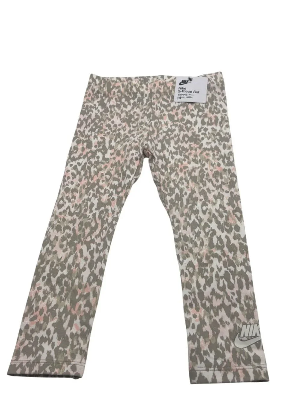 Nike Toddler Girls Pink & Green Leopard Print Leggings, Sz. 3T